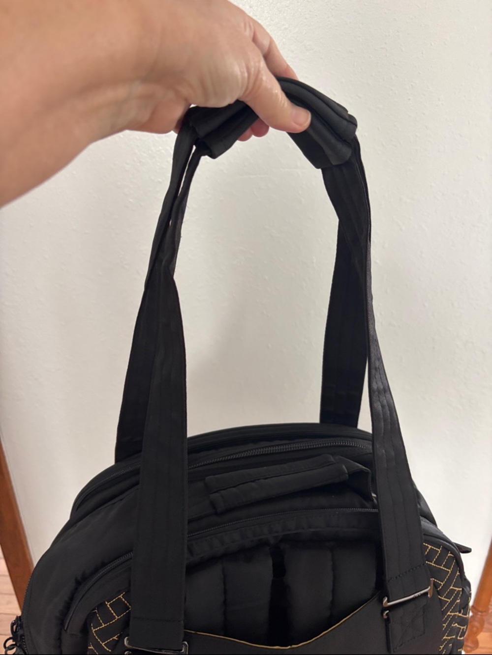 Lug Sprout travel bag/backpack. Black with yellow stitching. Like new. - Picture 9 of 12